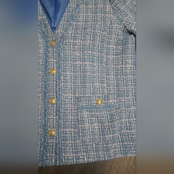 Talbots Blue Tweed Women's Jacket Size 16 - Picture 7 of 9